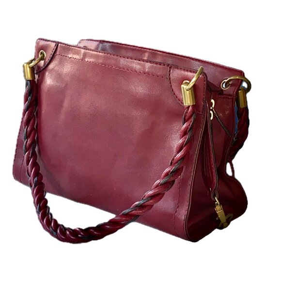 RELIC by Fossil Red Burgundy Leather Shoulder/Handbag Zipper Pockets NWT - Picture 2 of 14